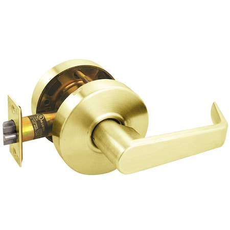 Arrow Lock Grade 2 Backplate Communicating Cylindrical Lock, Sierra Lever, Non-Keyed, Bright Brass Finish RL03-SR-03